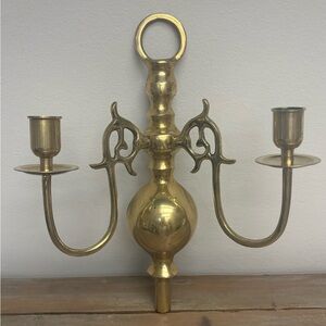 Vintage Brass Double Arm
Candle Holder-Wall Sconce-Ornate 11.25"x9.25"